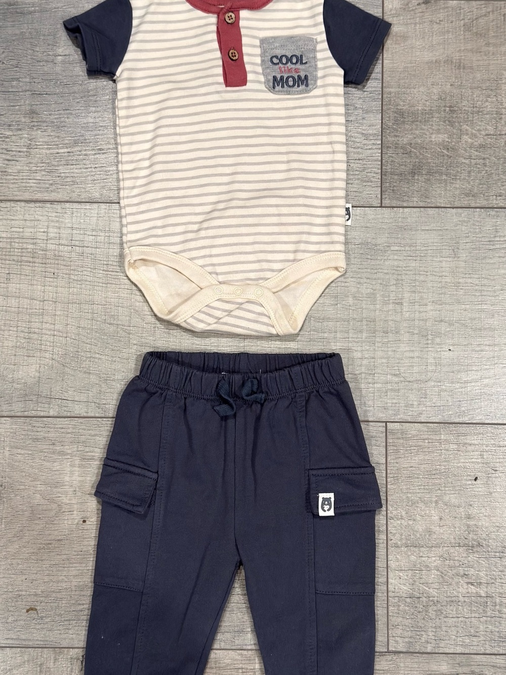 Rabbit + Bear Organic Baby Outfit – Size 3–6 Months